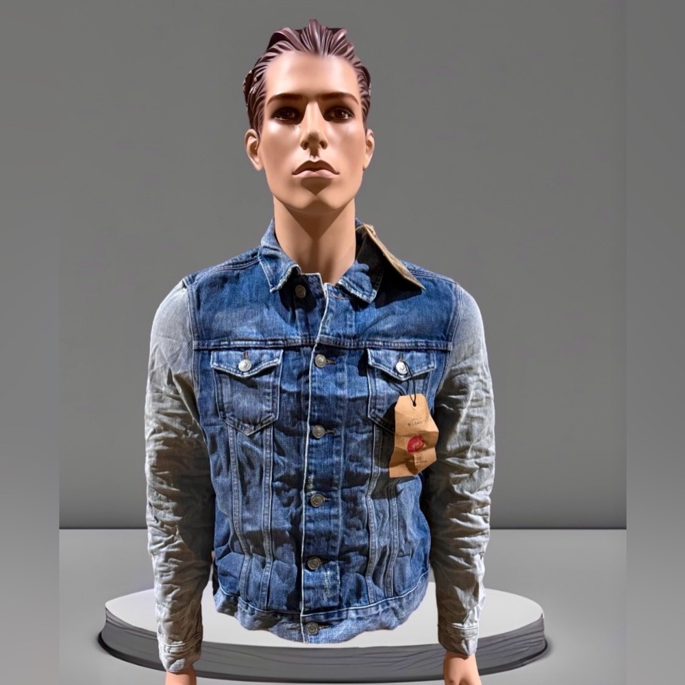 NWT, All Saints Denim Jacket , color Indigo, Men’s size Medium and Large.